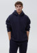 Black color men three-thread insulated hoodie 